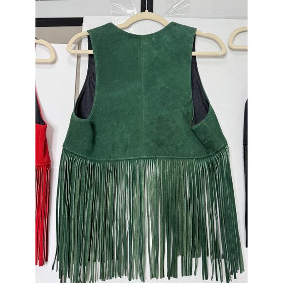 Vintage Lot of 4 Ben Kalton Fringe Leather Shawl Vests Western Rodeo Capelet Mex - Picture 14 of 16